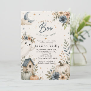 Cute Watercolor Little Boo Baby Shower  Invitation