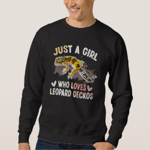 Cute Watercolor Lizard Just A Girl Who Loves Leopa Sweatshirt