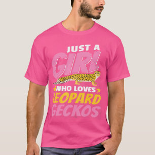 Cute Watercolor Lizard Just A Girl Who Loves Leopa T-Shirt