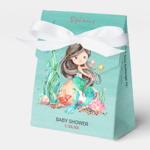 Cute Watercolor Mermaid Under the Sea Baby Shower  Favour Box