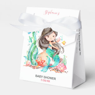 Cute Watercolor Mermaid Under the Sea Baby Shower  Favour Box