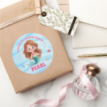 Cute Watercolor Mermaid Under the Sea Birthday