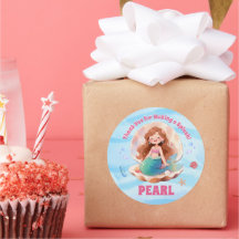 Cute Watercolor Mermaid Under the Sea Birthday