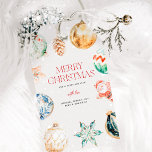 Cute Watercolor Merry Christmas Gift Tags<br><div class="desc">Cute Watercolor Merry Christmas Gift Tags. Design features an array of christmas bauble decorations,  a modern gift tag template that can easily be customised and a snowy overlay.</div>