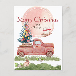 Cute Watercolor Modern Holiday Postcard