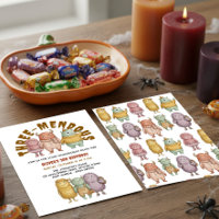 Cute Watercolor Monster Threemendous 3rd Birthday