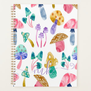 Cute Watercolor Mushrooms  Planner