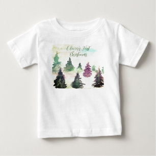 Cute Watercolor My First Christmas Baby T-Shirt