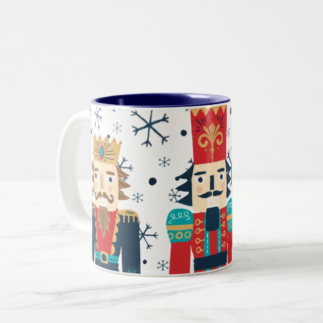 Cute Watercolor Nutcracker Holiday Mug (Front Left)