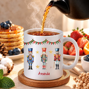 Cute watercolor nutcracker stars mug