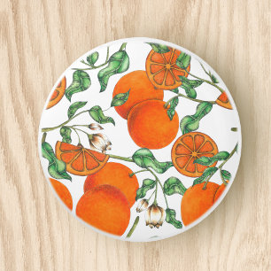 Cute Watercolor Orange Fruit Ceramic Knob