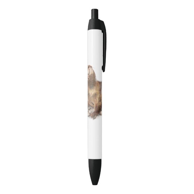 Cute Watercolor Otter Wildlife Animal art Black Ink Pen (Bottom (Vertical))