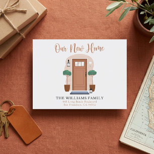 Cute Watercolor Our New Home Moving Announcement Postcard