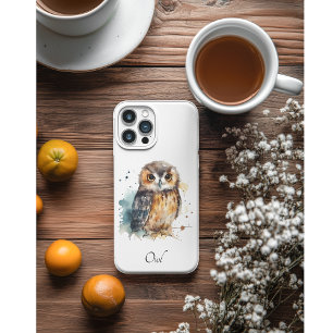 Cute Watercolor Owl, custom Case-Mate iPhone Case