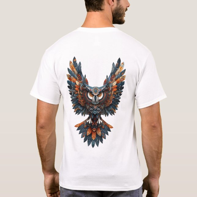 Cute Watercolor Owl T-Shirt (Back)