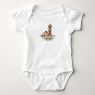 Cute Watercolor Paddle paddle quote Baby Duck Baby Bodysuit