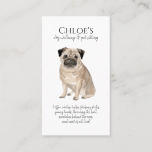 Cute Watercolor Pet Sitter Dog Walker Business Card