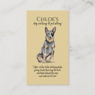 Cute Watercolor Pet Sitter Dog WalkerBusiness Card