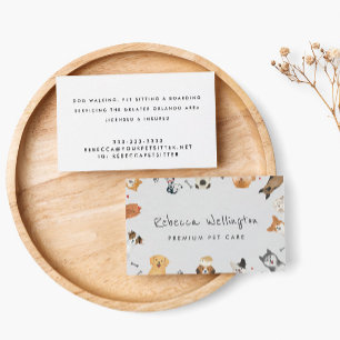 Cute Watercolor Pets Dogs Pet Sitter Dog Walker Business Card