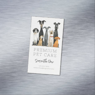 Cute Watercolor Pets Dogs Pet Sitter Dog Walker Magnetic Business Card