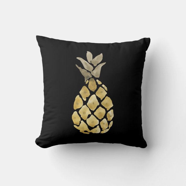 Cute Watercolor Pineapple  Throw Pillow (Front)