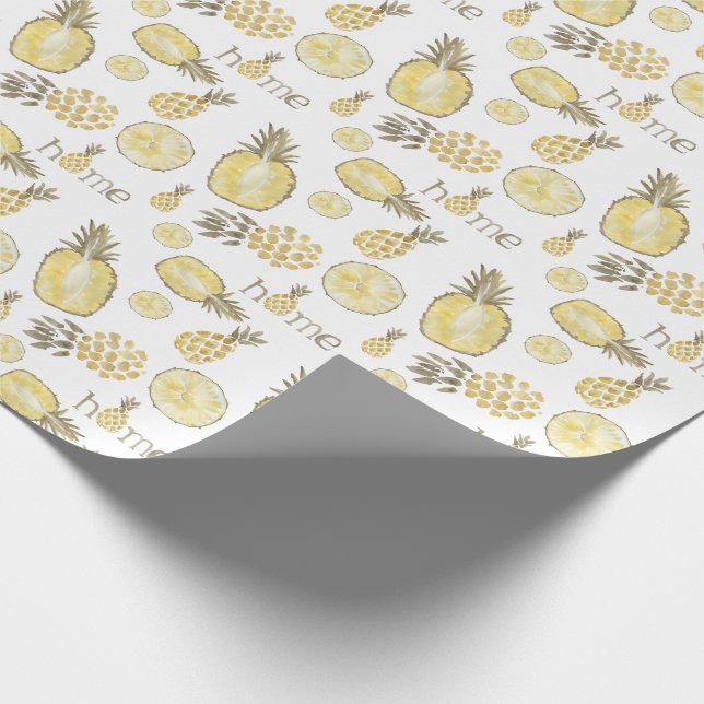 Cute Watercolor Pineapple Wrapping Paper (Corner)