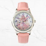 Cute Watercolor Pink Fairy Girly Butterflies Watch<br><div class="desc">Cute Watercolor Pink Fairy Girly Butterflies Kids Girls eWatch Watches features a cute pink watercolor fairy with butterflies. Created by Evco Studio www.zazzle.com/store/evcostudio</div>