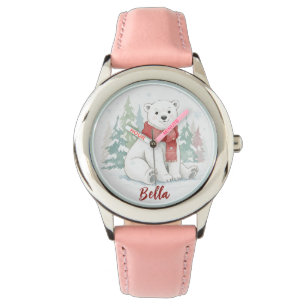 Cute watercolor Polar Bear Watch