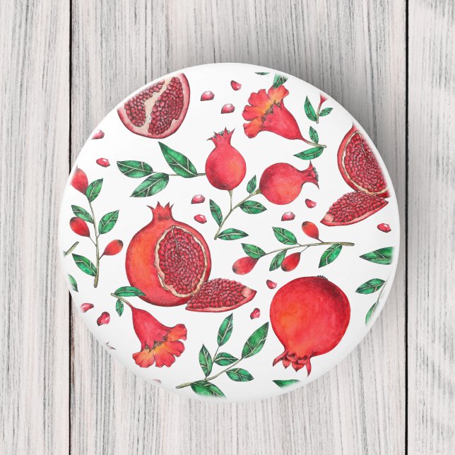 Cute Watercolor Pomegranate Fruit Ceramic Knob (Creator Uploaded)