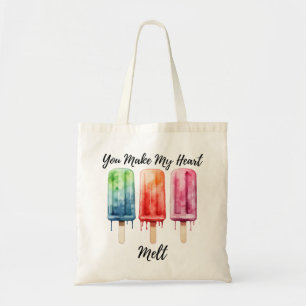 Cute Watercolor Popsicle Summer Tote Bag