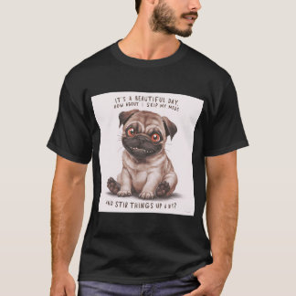 Cute watercolor pug dig T-Shirt
