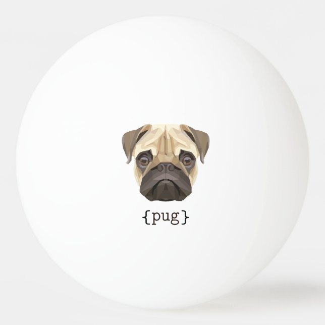 Cute Watercolor Pug Face Definition Ping Pong Ball (Front)