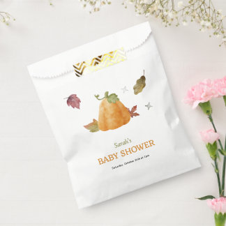 Cute Watercolor Pumpkin Fall Baby Paper Napkin Favour Bags