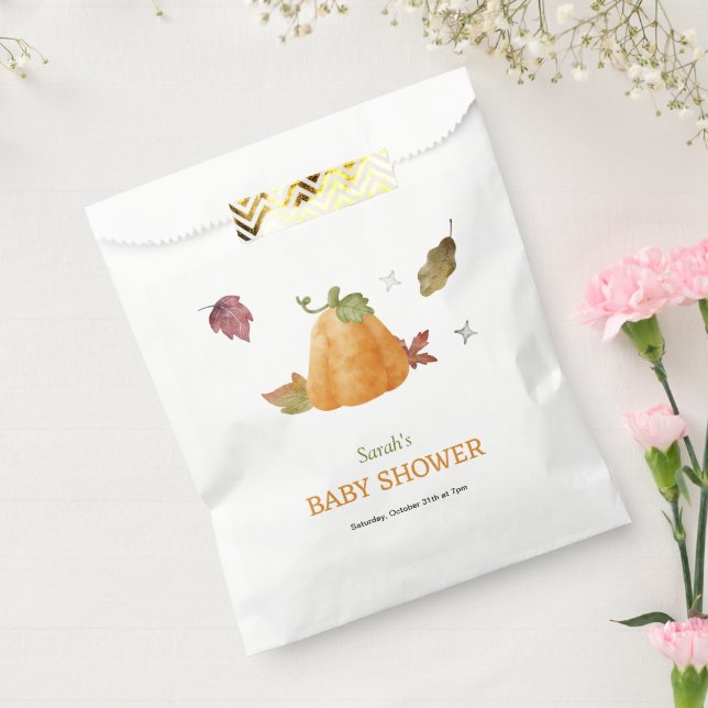 Cute Watercolor Pumpkin Fall Baby  Paper Napkin Favour Bags (Sealed)