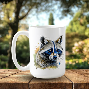 Cute Watercolor Racoon Coffee Mug