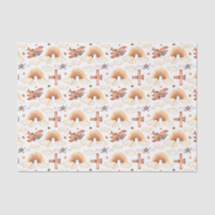 Cute Watercolor Rainbow Aeroplane Pattern Tissue Paper