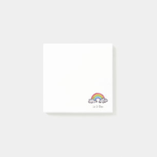 Cute Watercolor Rainbow And Clouds Post-it Notes