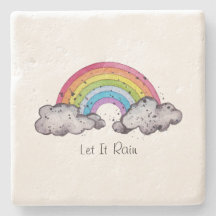 Cute Watercolor Rainbow And Clouds