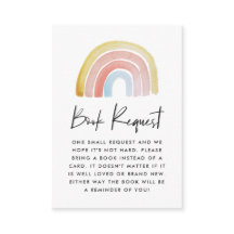 Cute Watercolor Rainbow Baby Shower Book Request