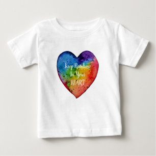 Cute Watercolor Rainbow Heart Baby T-Shirt