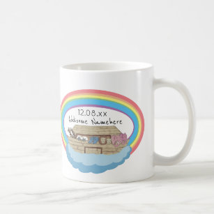 Cute Watercolor Rainbow Noah's Ark on White Coffee Mug