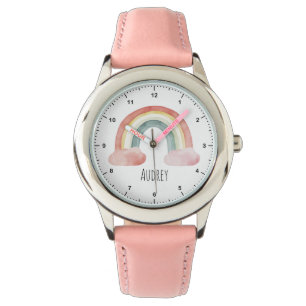 Cute Watercolor Rainbow Personalised Watch