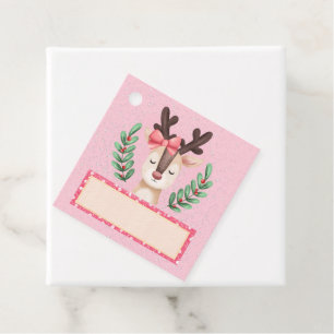 Cute Watercolor Reindeer Favour Tags