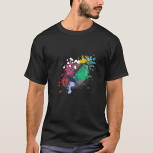 Cute Watercolor Rugby For Colourful Rugby Football T-Shirt