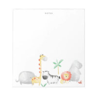 Cute Watercolor Safari Friends Tropical