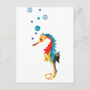 Cute Watercolor SEA HORSE seahorse Ocean Animal Postcard