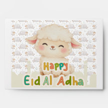 Cute Watercolor Sheep Eid Al-Adha Money Envelope 