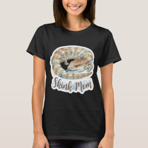 Cute Watercolor Skink Mom Blue Tongue T-Shirt