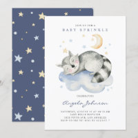 Cute Watercolor Sleeping Racoon Baby Brunch