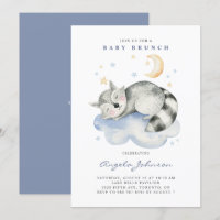 Cute Watercolor Sleeping Racoon Baby Brunch
